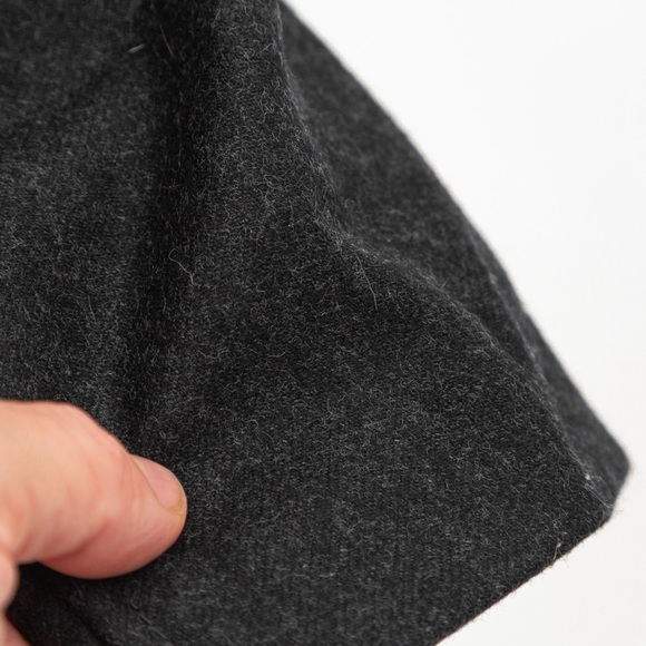 Sandro 100% wool black charcoal zipper front jacket with faux leather collar 10 - Picture 13 of 14